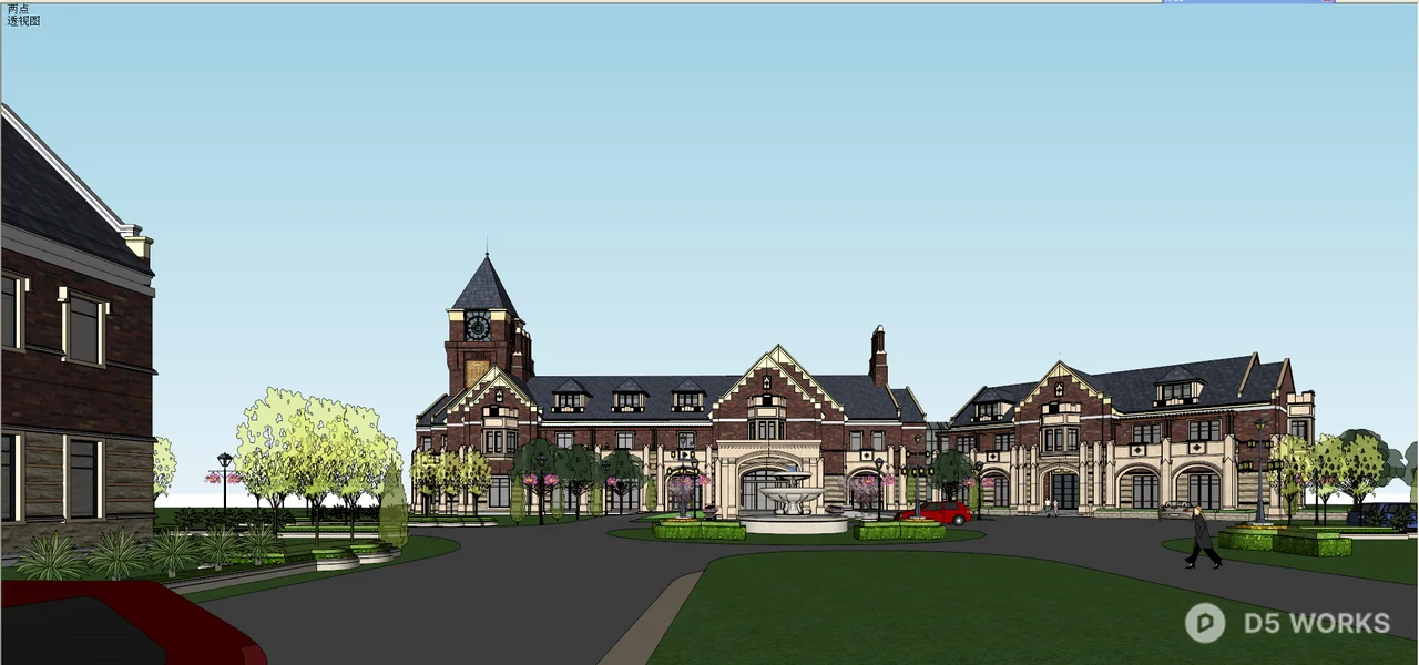 European Style Villa Exterior 3d model thumbnail 5