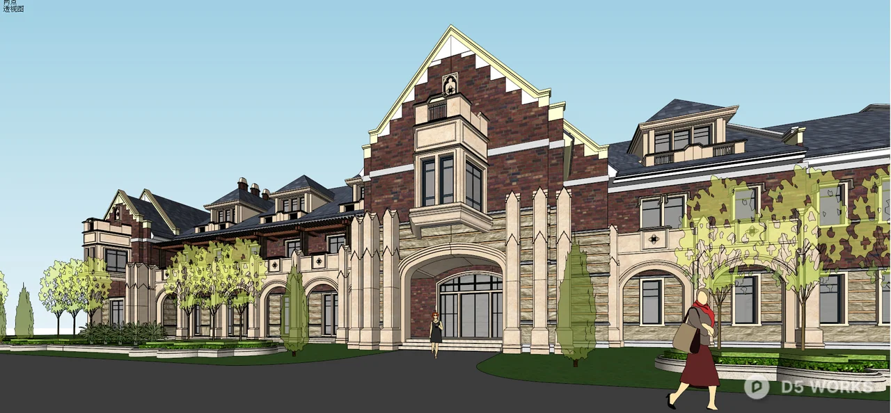 European Style Villa Exterior 3d model - Image 1