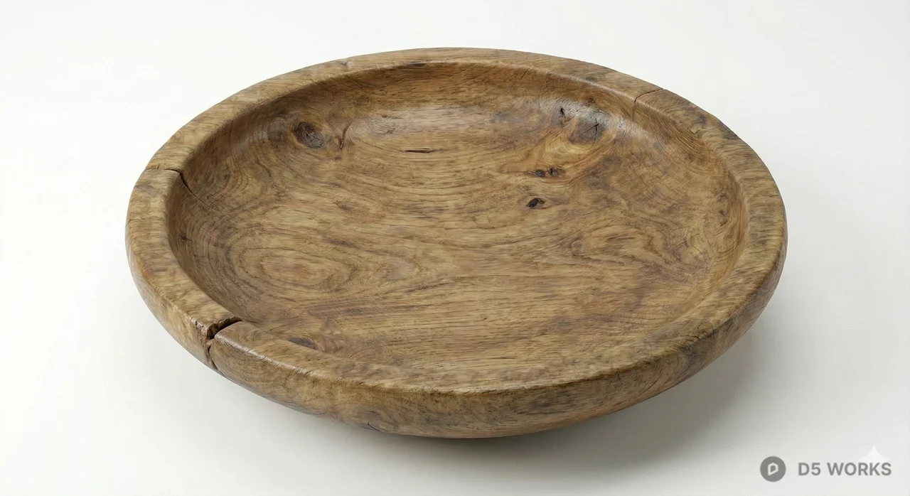 Wabi Sabi Wooden Tray 3d model thumbnail 2