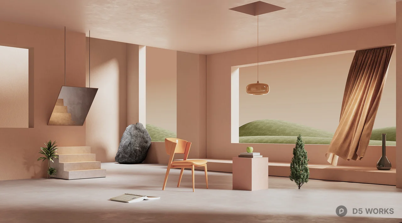 Minimalist Furniture Exhibition Space 3d model - Image 1