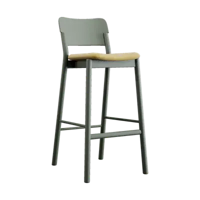 Italian light wood grain bar chair 3d model