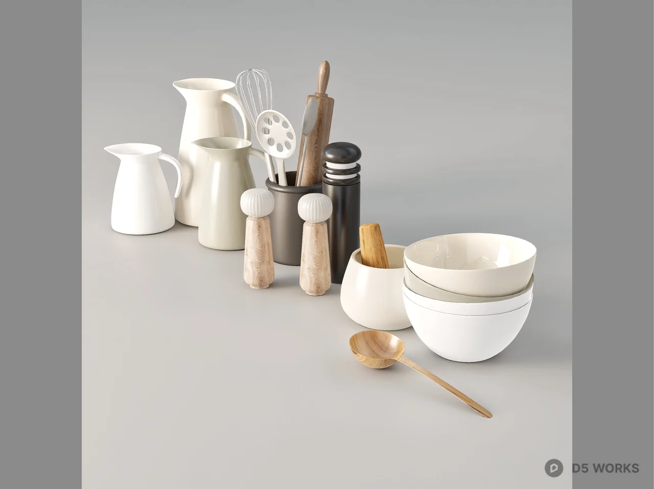 Minimalist Kitchenware Set 3d model - Image 1