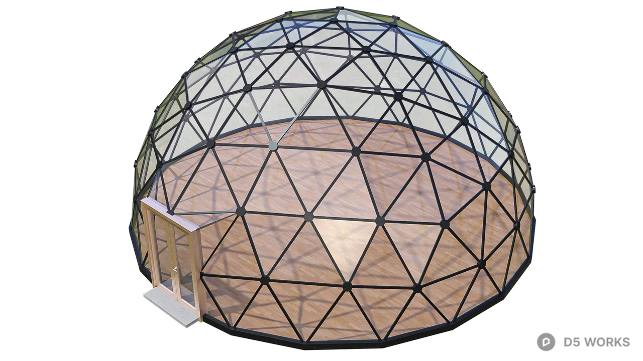 Geodesic Dome Greenhouse 3d model thumbnail 9