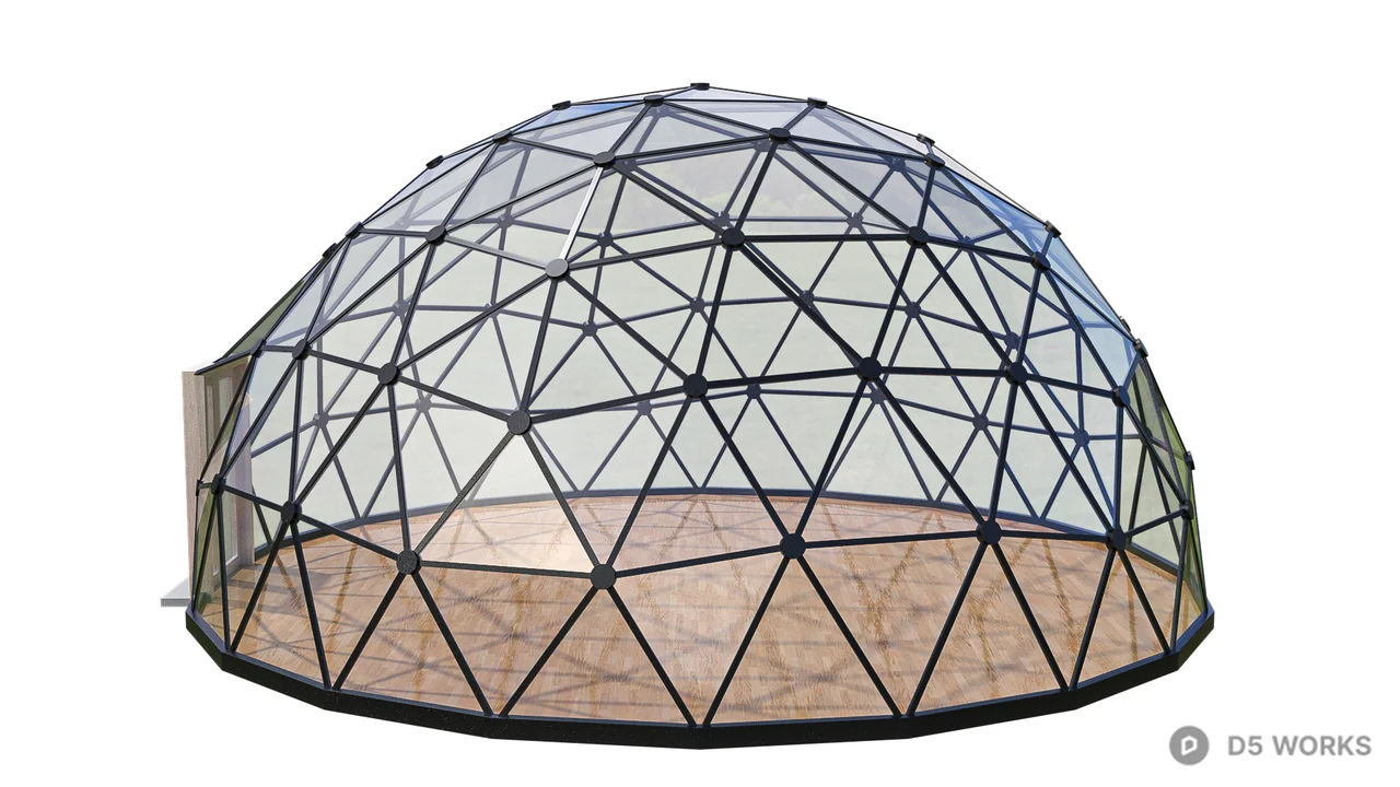 Geodesic Dome Greenhouse 3d model thumbnail 8