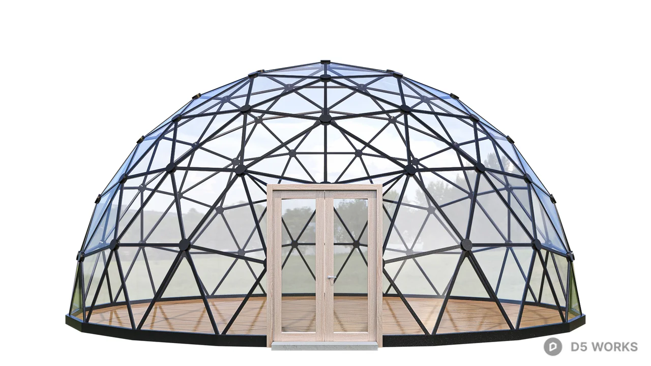 Geodesic Dome Greenhouse 3d model thumbnail 4