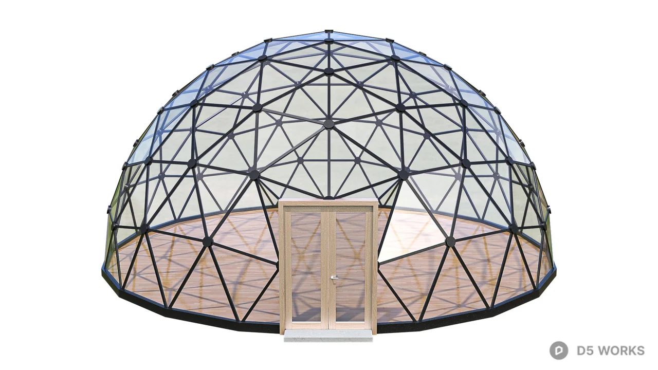 Geodesic Dome Greenhouse 3d model thumbnail 6