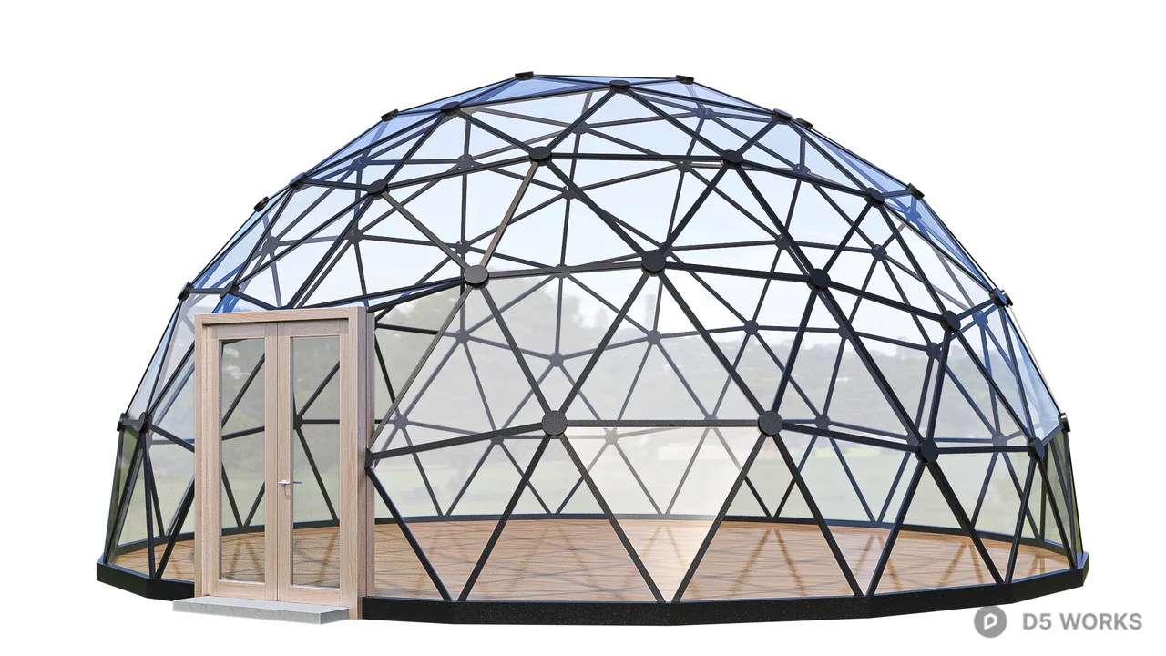 Geodesic Dome Greenhouse 3d model thumbnail 7