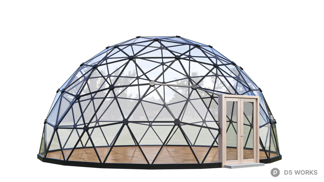 Geodesic Dome Greenhouse 3d model thumbnail 5