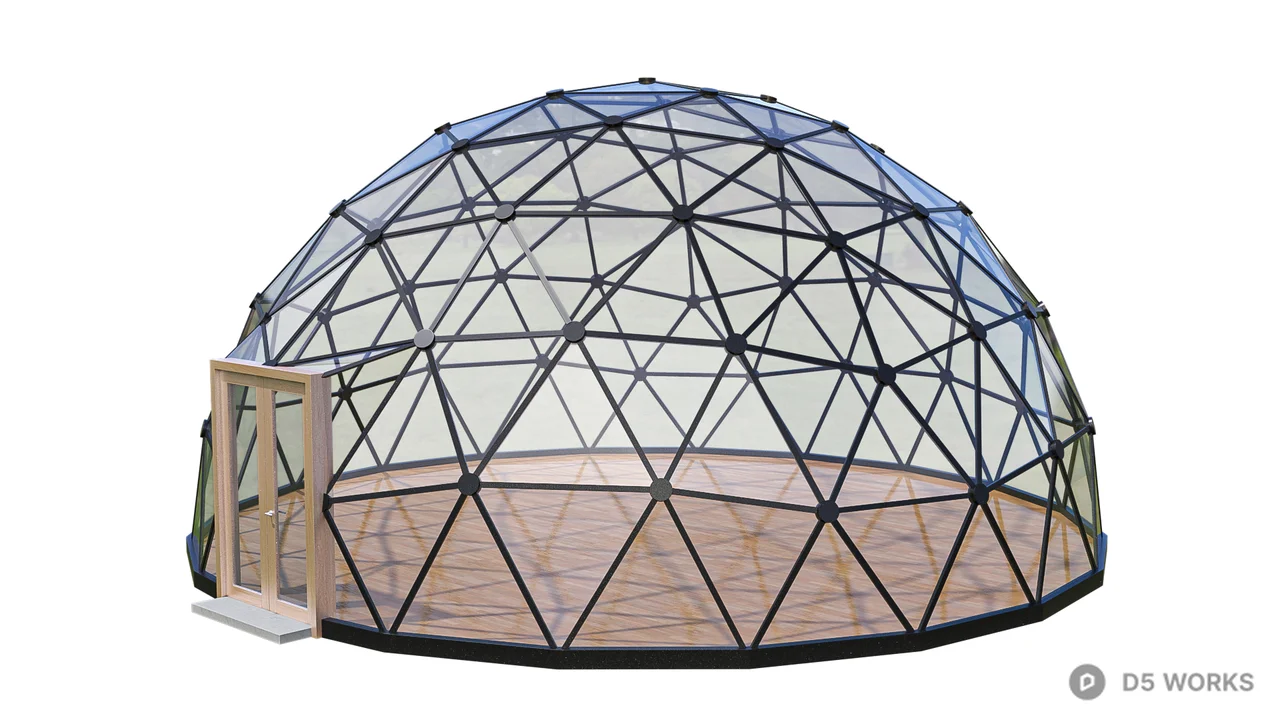 Geodesic Dome Greenhouse 3d model thumbnail 2