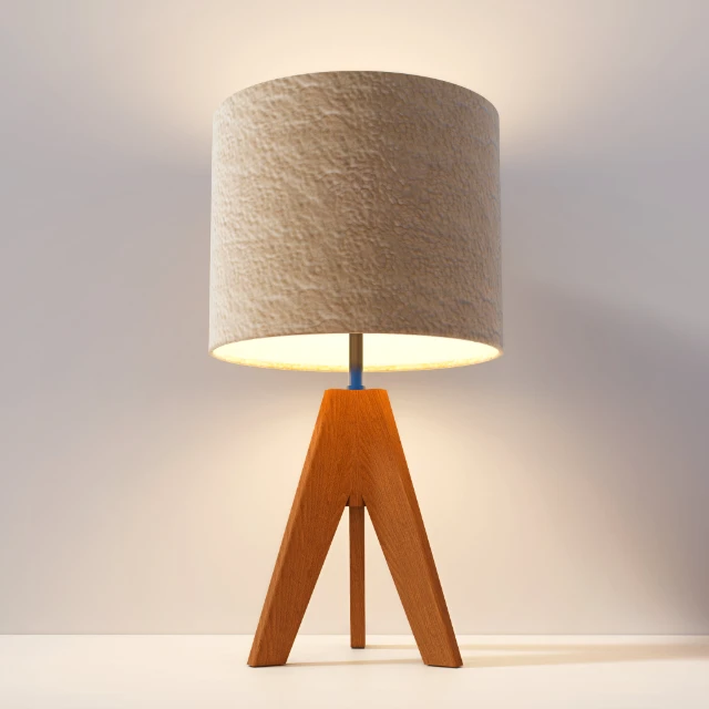 Modern Tripod Table Lamp with Textured Shade 3d model