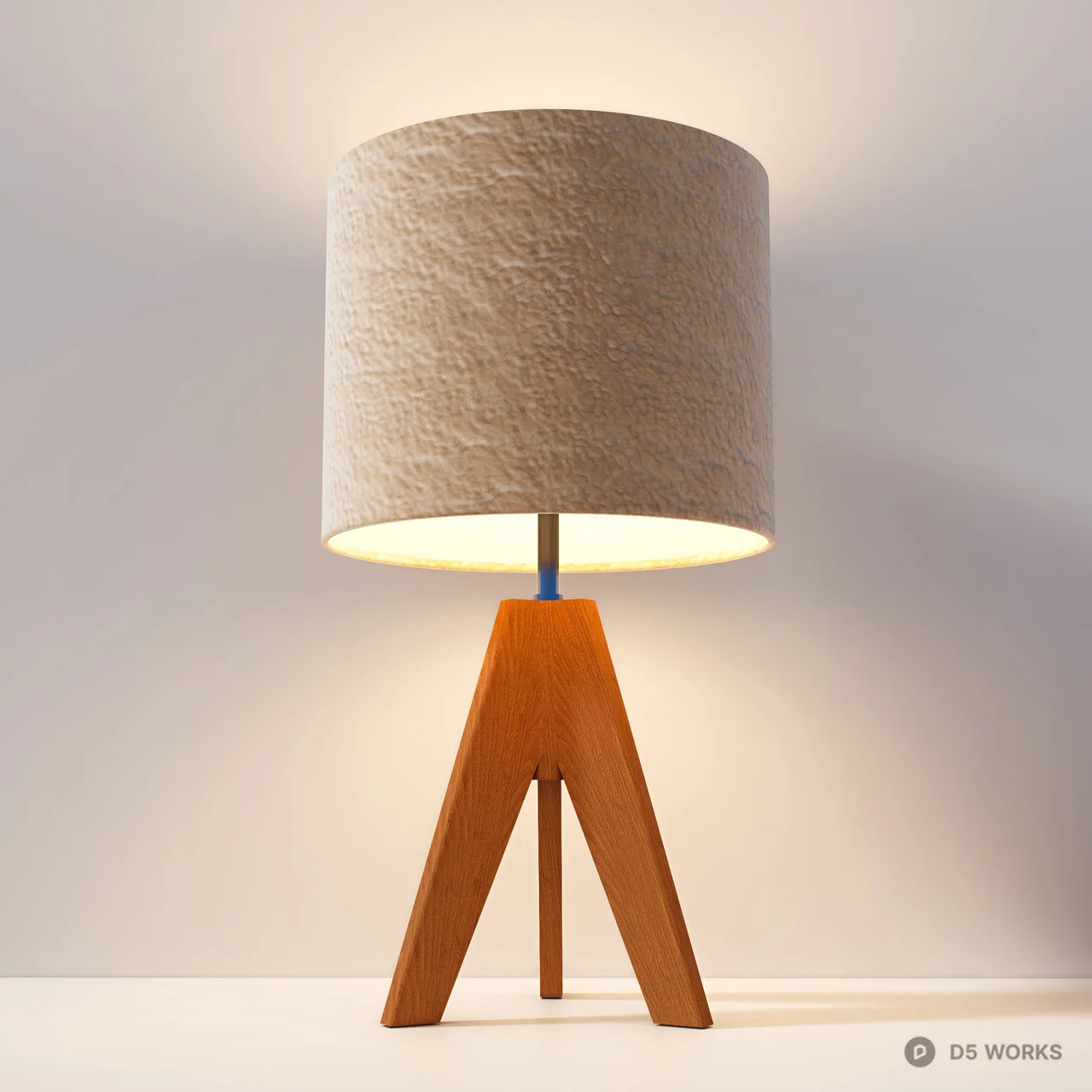Modern Tripod Table Lamp with Textured Shade 3d model - Image 1