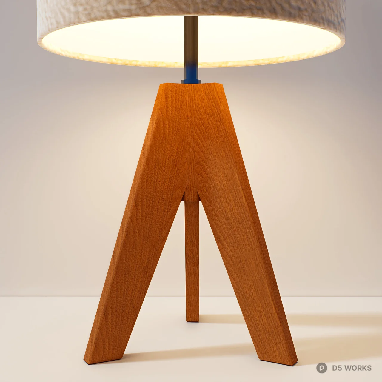 Modern Tripod Table Lamp with Textured Shade 3d model thumbnail 2