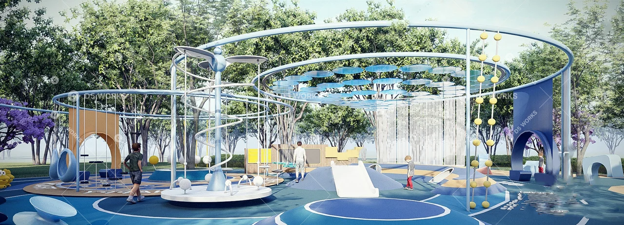 Modern Park 3d model thumbnail 6