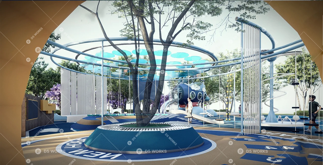 Modern Park 3d model thumbnail 8