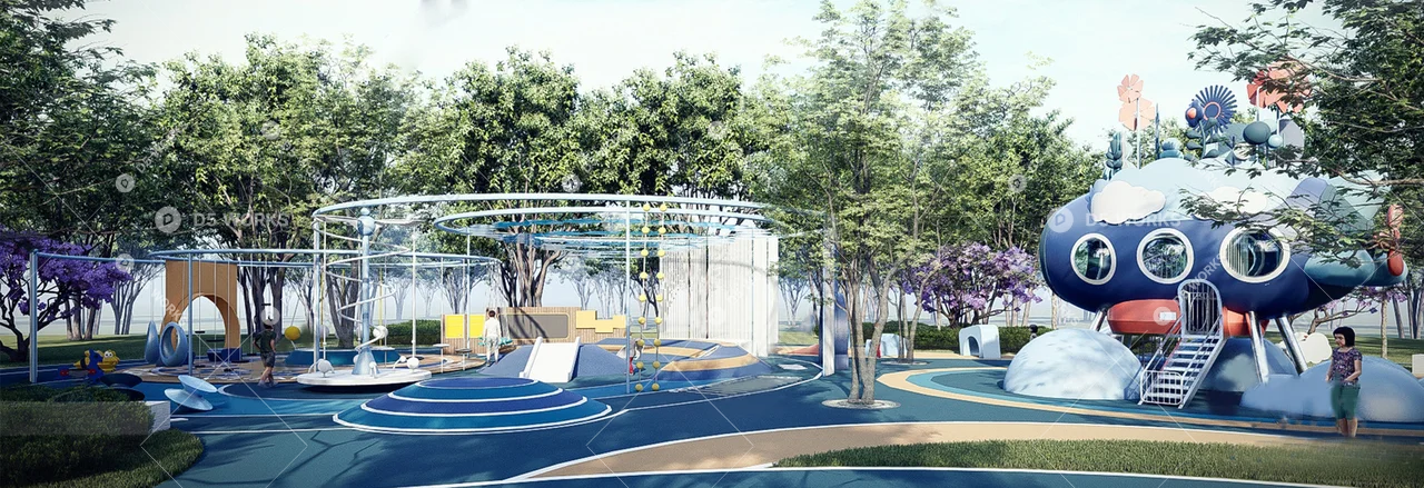 Modern Park 3d model thumbnail 10