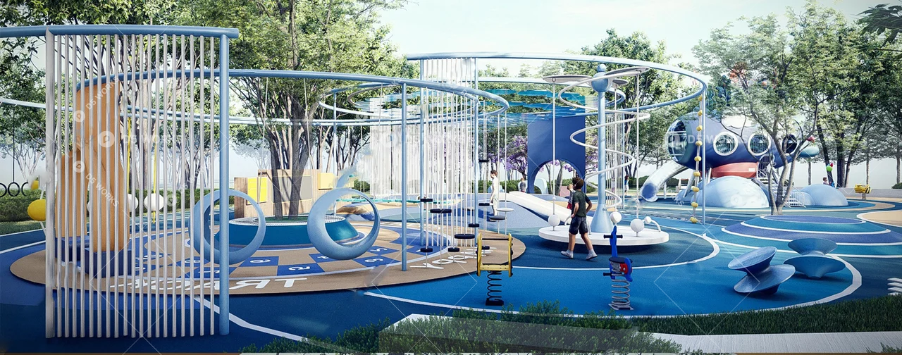 Modern Park 3d model thumbnail 5