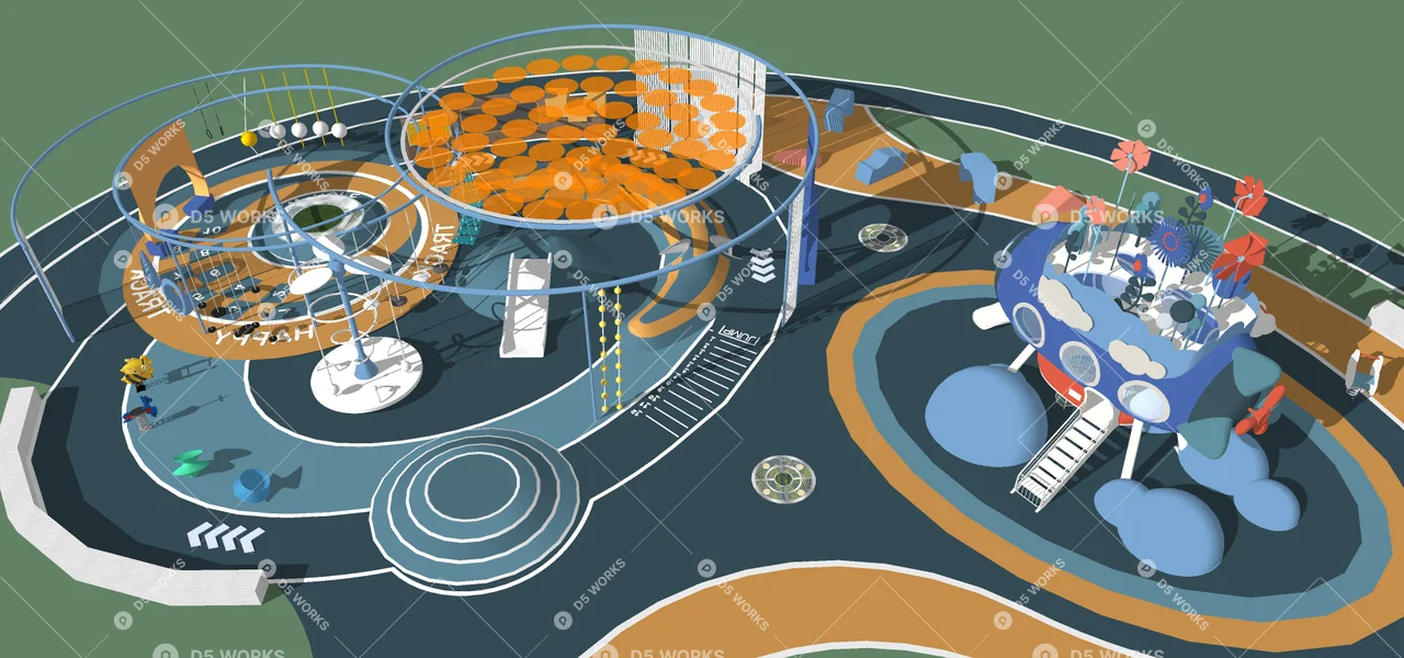 Modern Park 3d model thumbnail 7