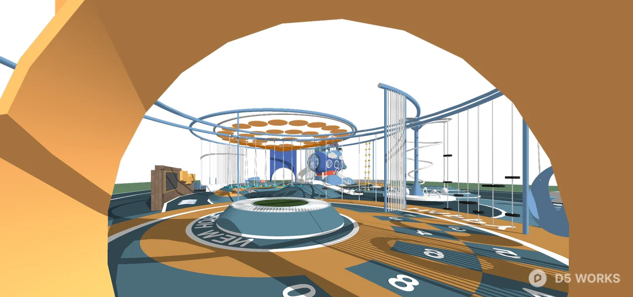 Playful Children's Park With Interactive Installations 3d model thumbnail 4