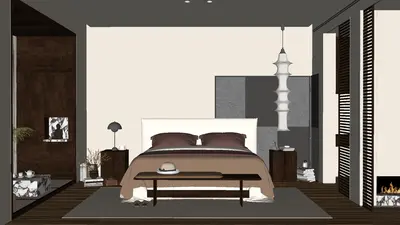 Modern Home Bedroom 3d model