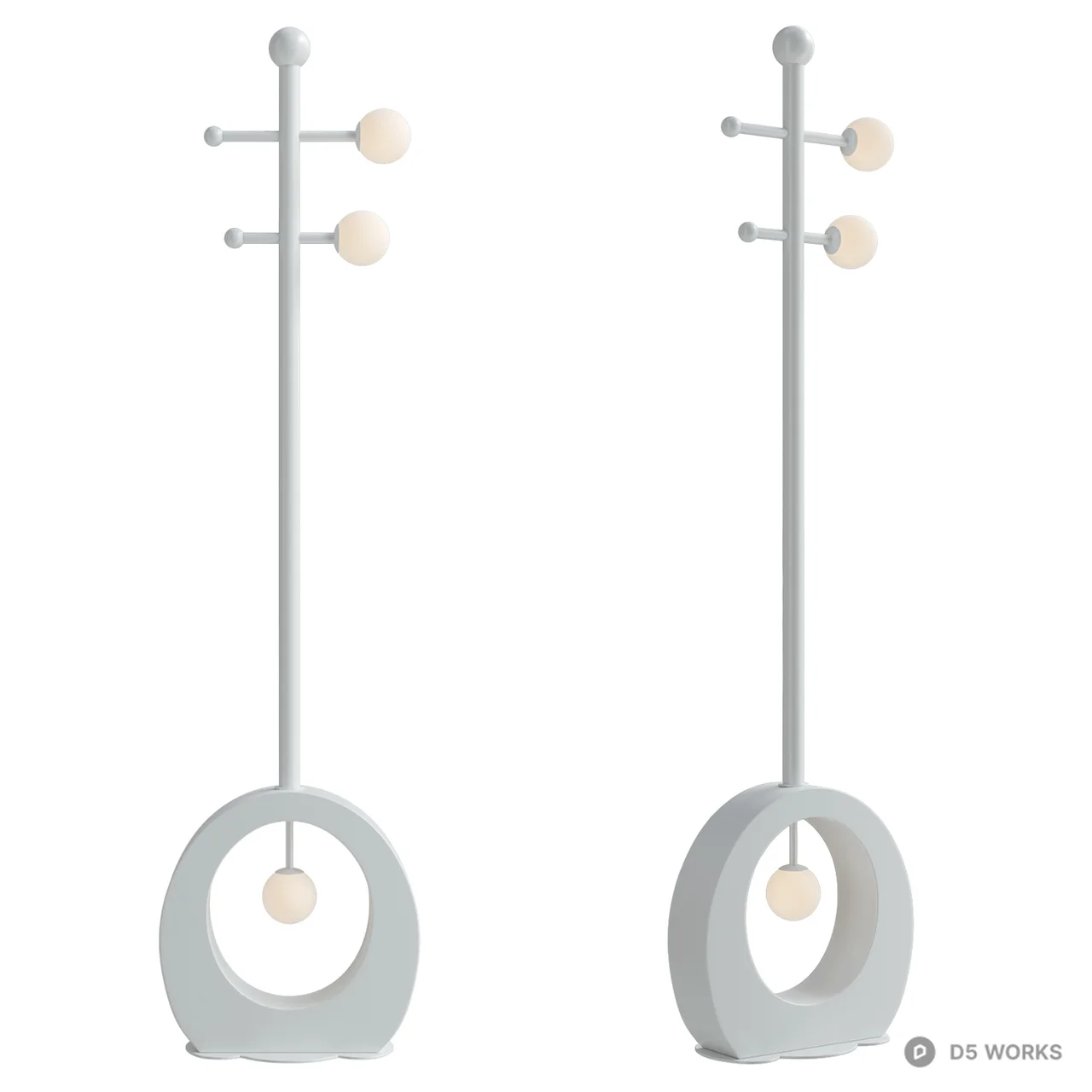 Modern floor lamp with frosted glass decoration 3d model thumbnail 3