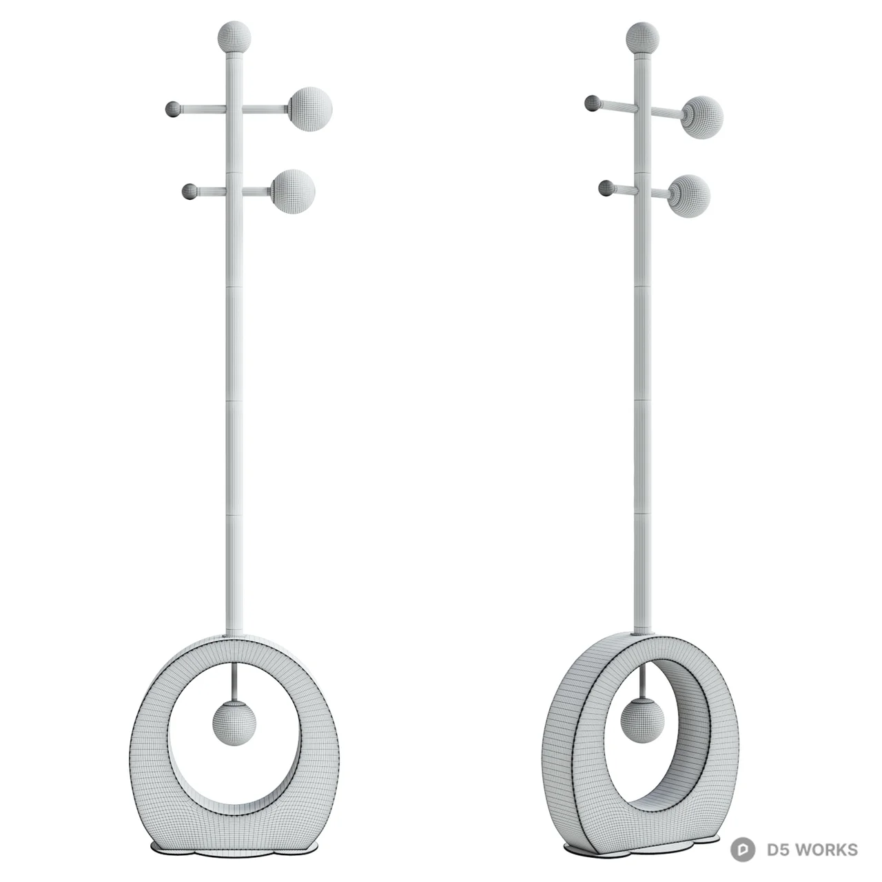 Modern floor lamp with frosted glass decoration 3d model thumbnail 4