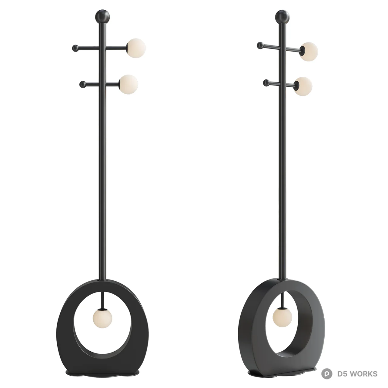 Modern floor lamp with frosted glass decoration 3d model thumbnail 2