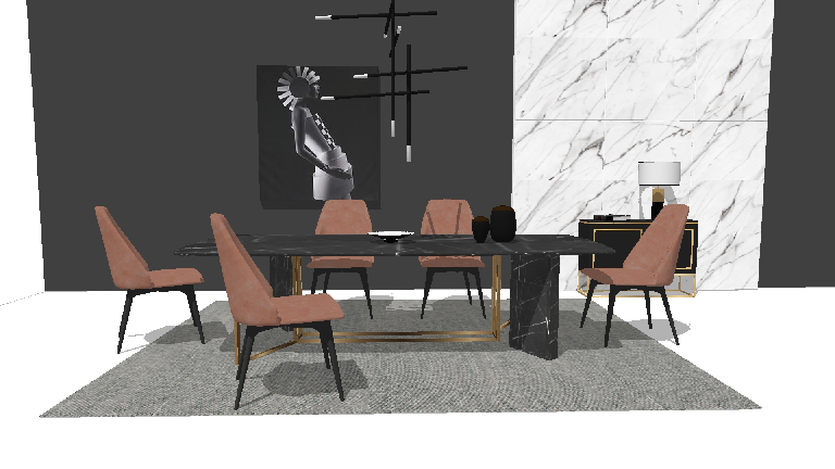 Modern Dining Table & Chairs Set