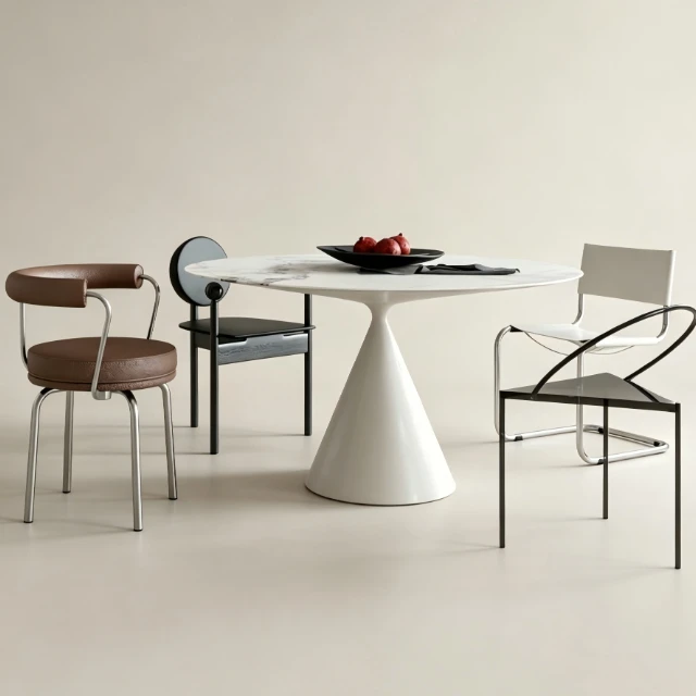 Modern Avant-Garde Dining Set with Eclectic Chairs 3d model
