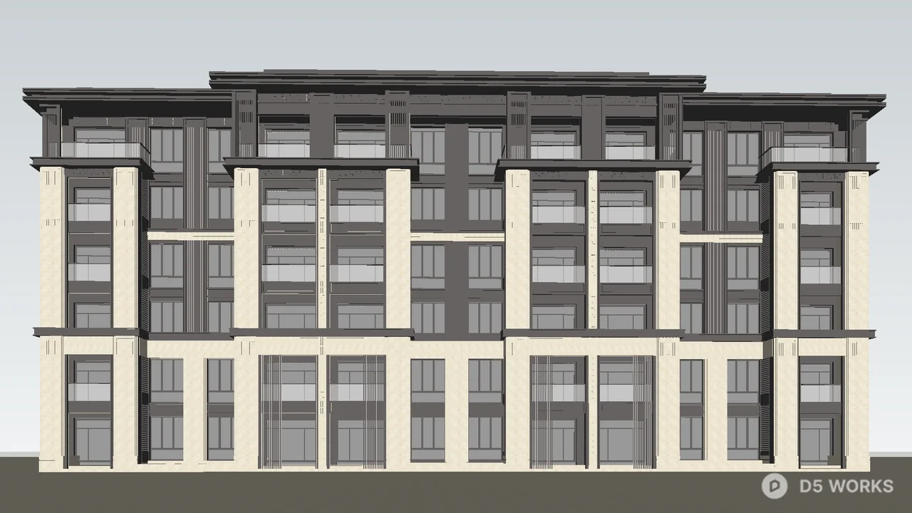 Modern High Rise Residential Building 3d model - Image 1