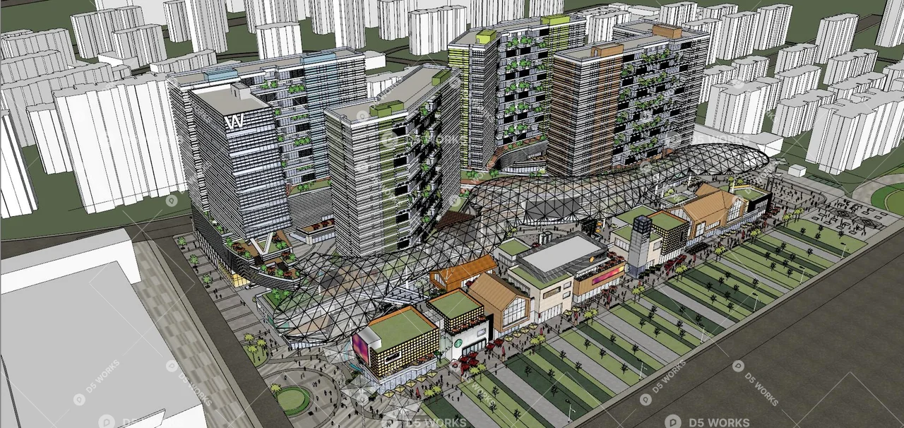 Commercial Complex 3d model thumbnail 5