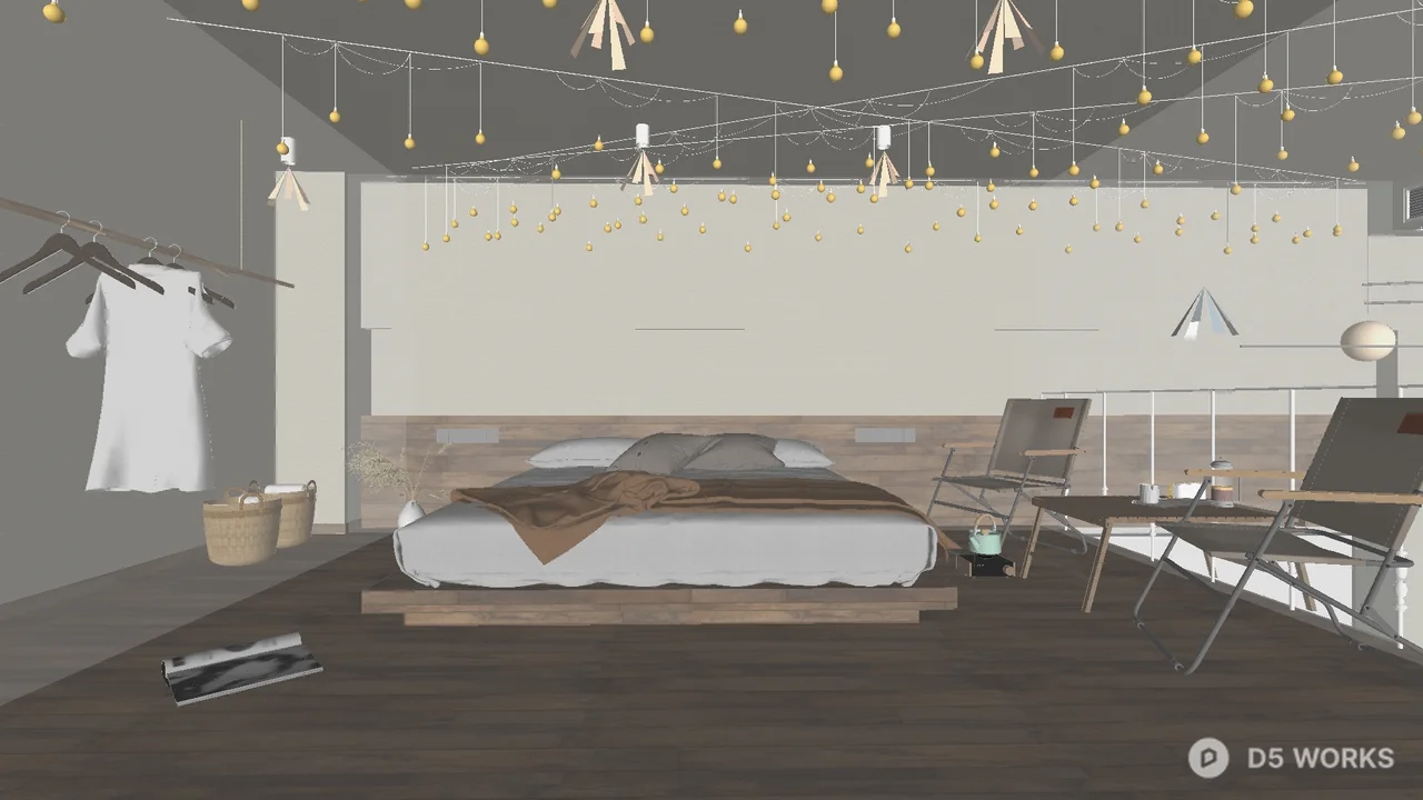 Tropical Style Single Apartment With Teepee And Greenery 3d model thumbnail 4