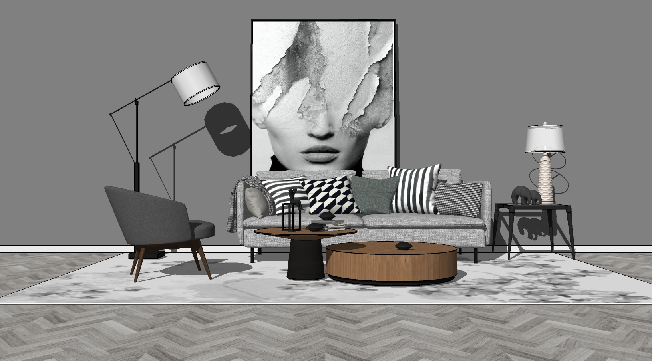 Modern Sofa & Side Table Set
