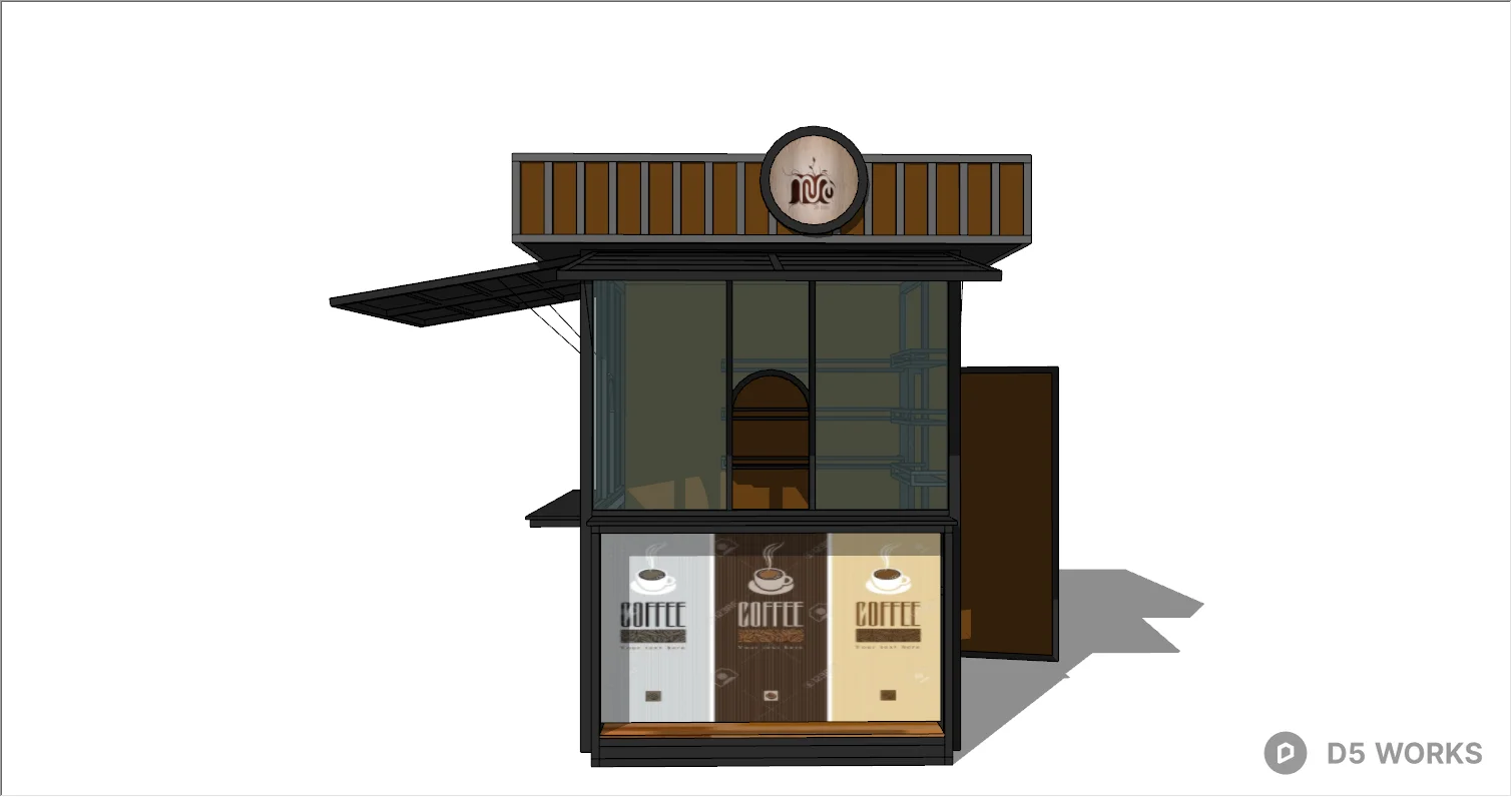 Free Mobile Coffee Kiosk 3D Model .skp