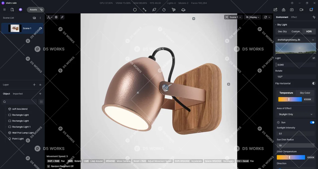 Wall Lamp 3d model thumbnail 2