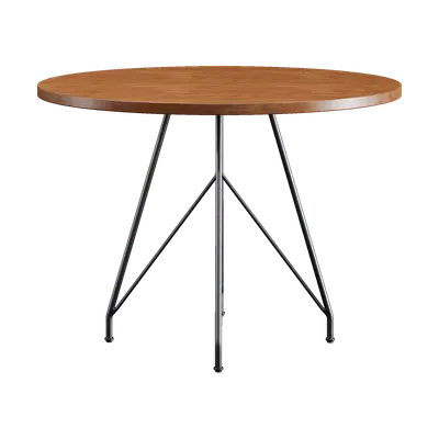 Modern dark wood dining table 3d model