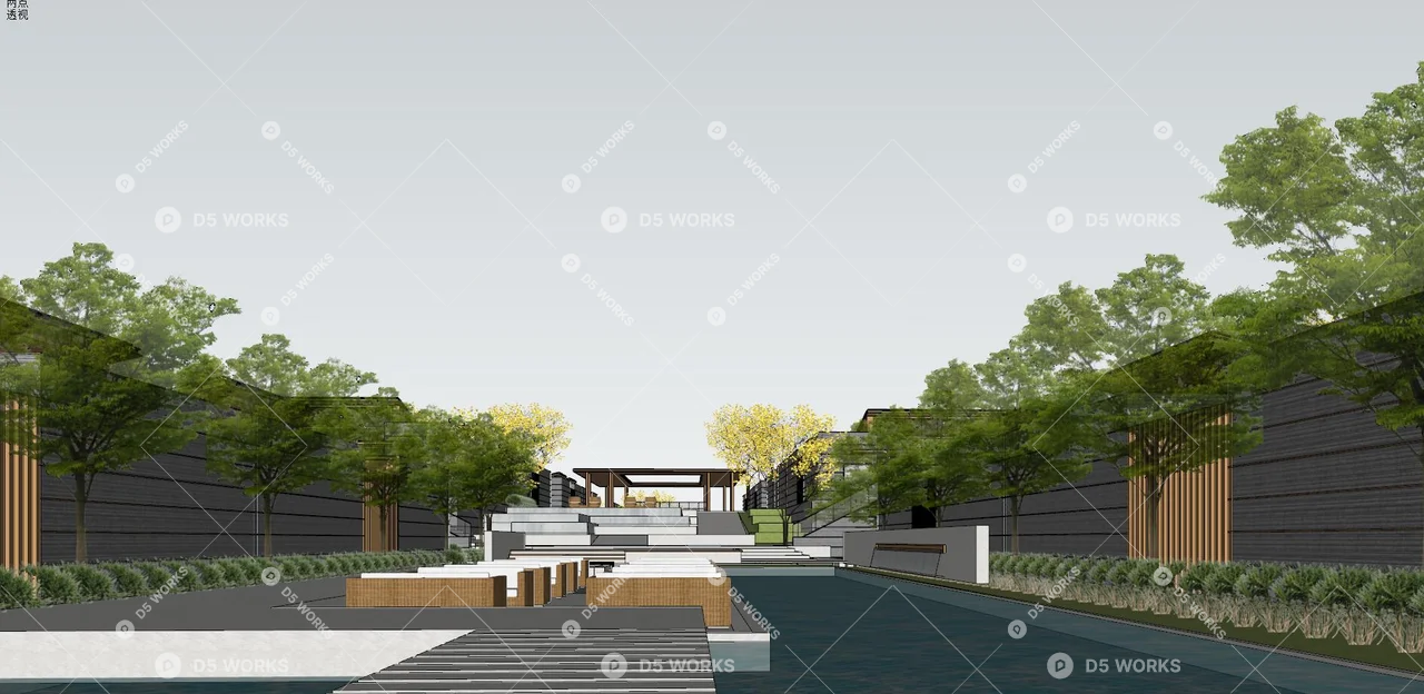 Residential Landscape 3d model thumbnail 6