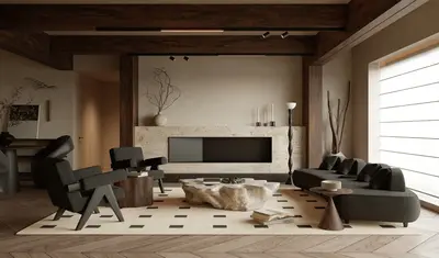 Wabi-sabi style Living & Dining Room