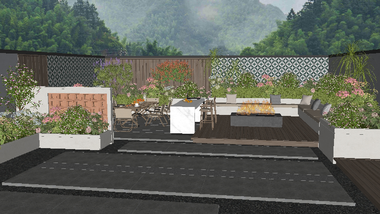 Modern Outdoor Table & Chairs Set