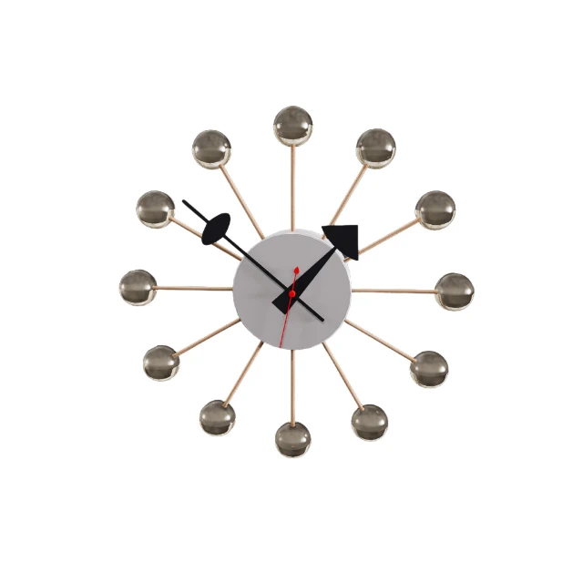 Mid-Century Modern Ball Wall Clock 3d model