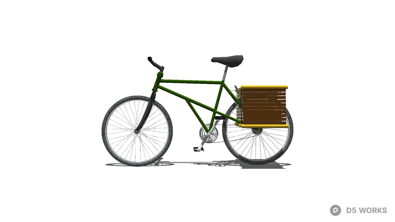 Green Bicycle With Rear Cargo Rack 3d model - Image 1