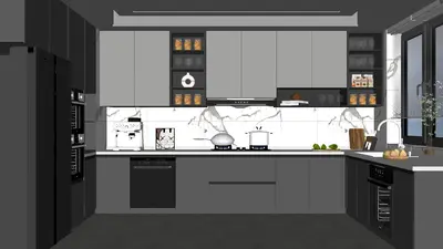 Modern Closed Kitchen