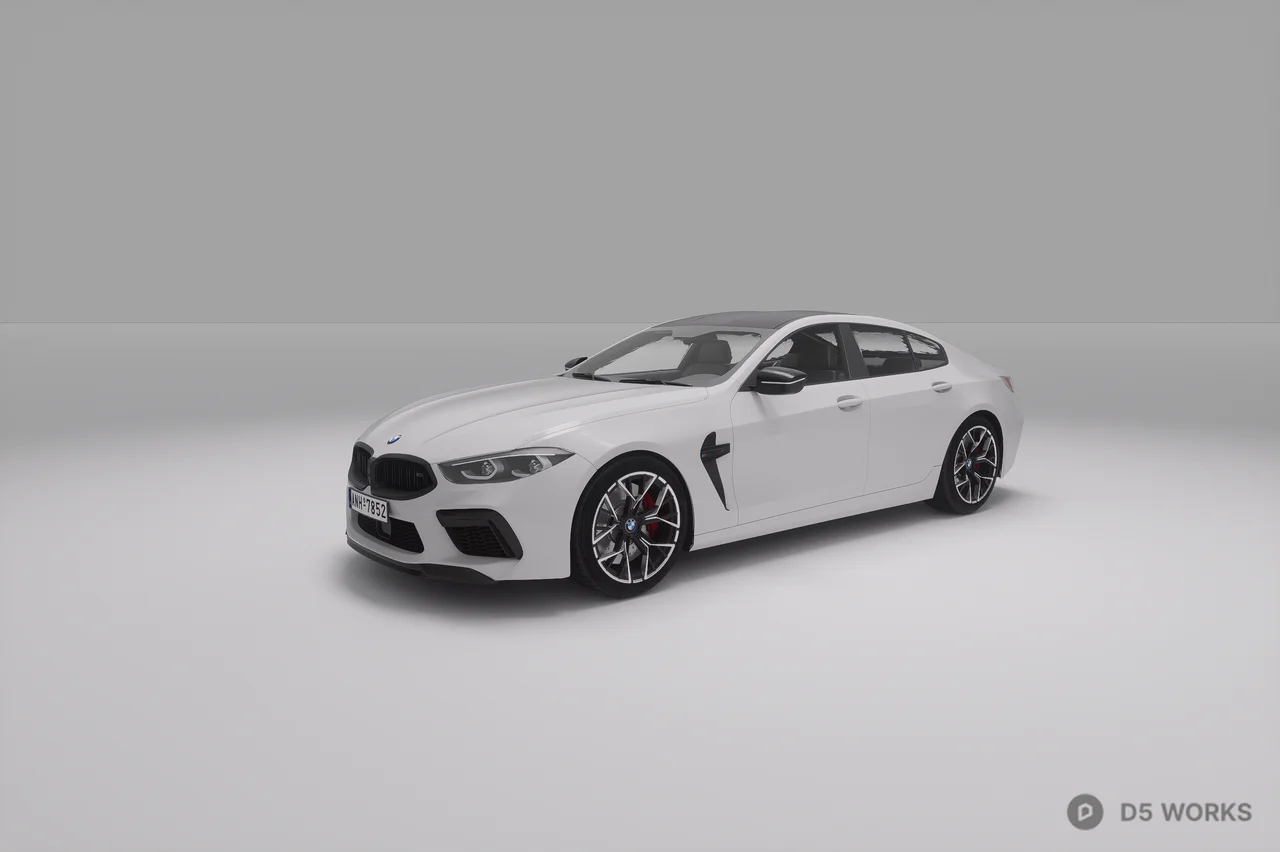 White Sport Sedan With Black Accents 3d model - Image 1