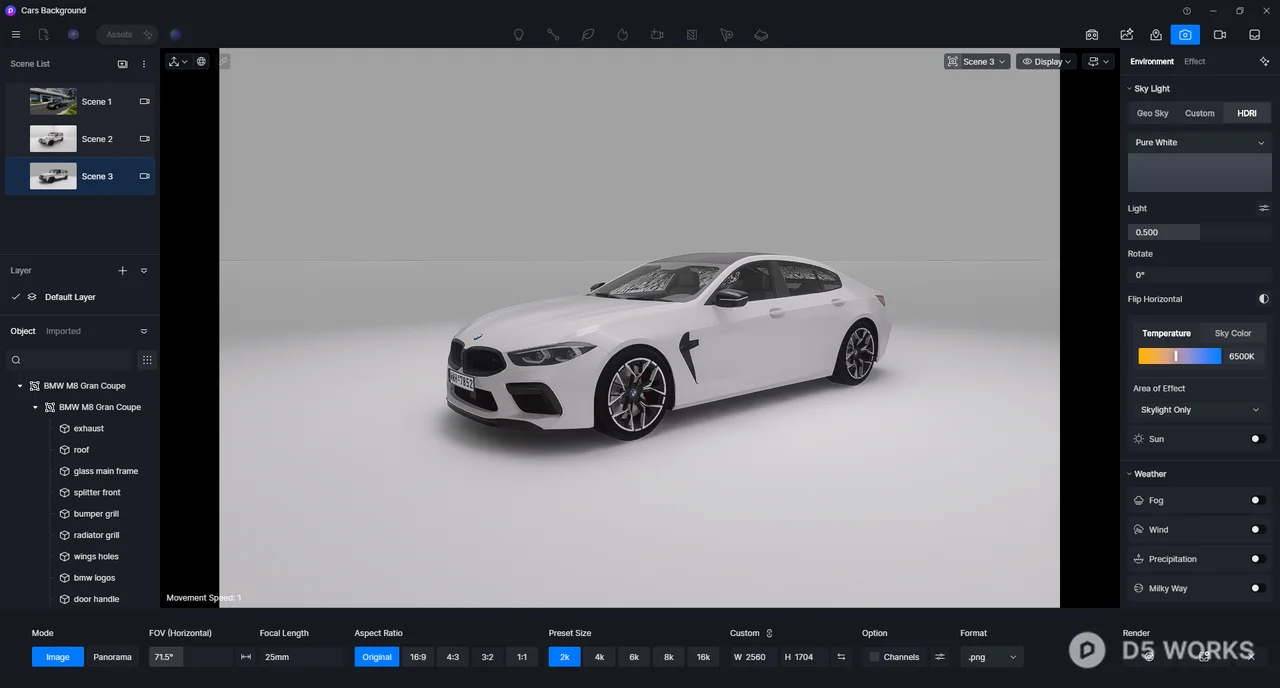 White Sport Sedan With Black Accents 3d model thumbnail 2