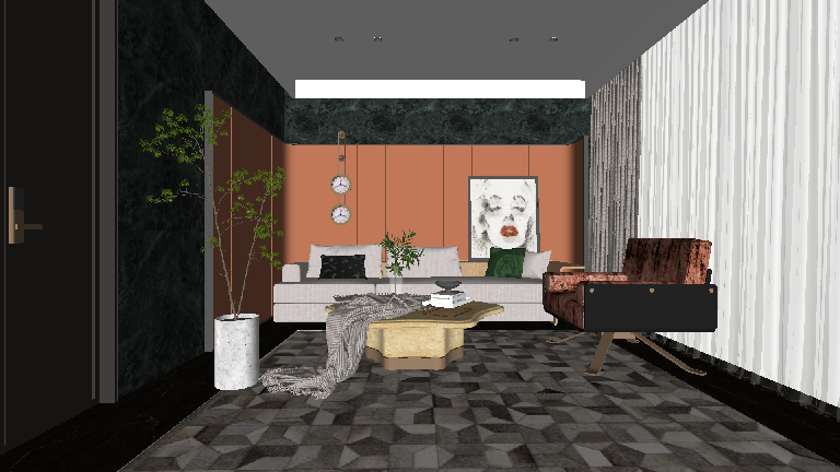 Modern Sofa & Side Table Set