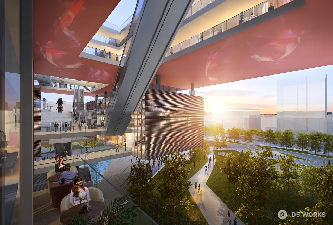 Urban Park With Modern Architecture Integration 3d model thumbnail 4