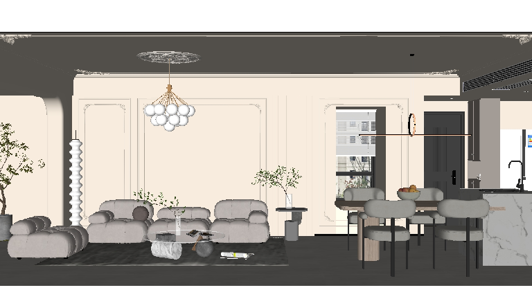 Modern Living & Dining Room