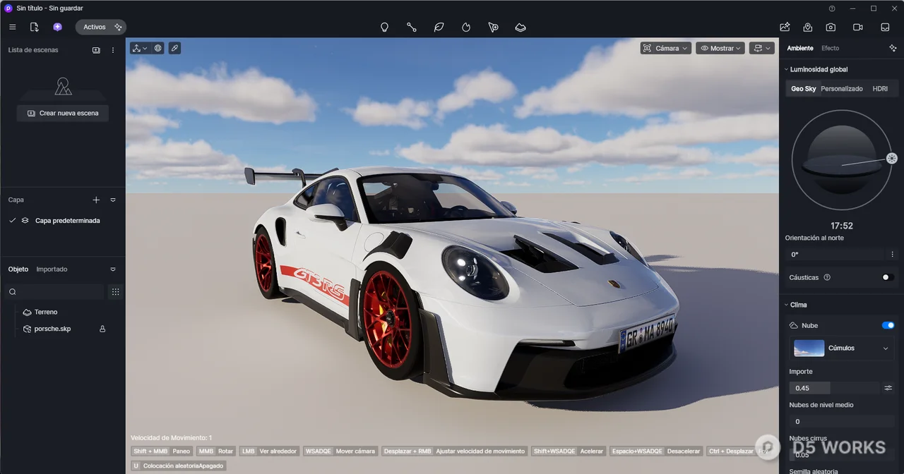 White Sports Car Model With Red Accents 3d model thumbnail 2