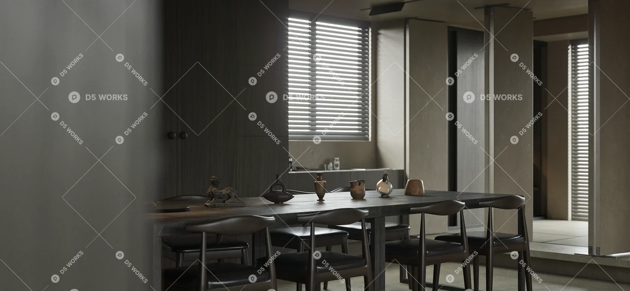 Living & Dining Room 3d model thumbnail 3