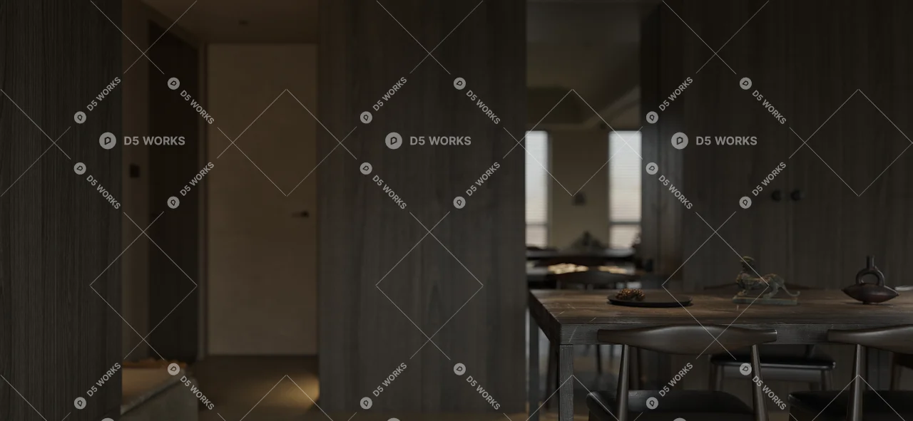 Living & Dining Room 3d model thumbnail 9