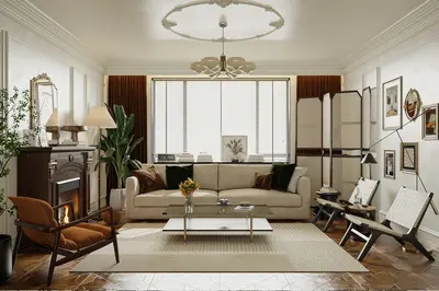 Mid-Century Modern Home Living Room